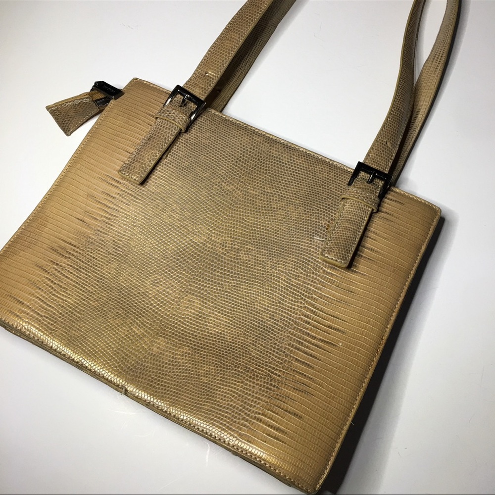 Via Spiga Snake Skin Leather Tan Handbag